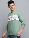 Men Green Printed Casual Sweatshirt-BP-1429-Seagreen