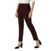 Smarty Pants Women's Cotton Lycra Ankle Length Wine Color Formal Trouser