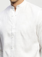 Men White Solid Shirt-DINAH-1681-White