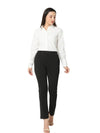 Smarty Pants Women's Cotton Lycra Ankle Length Black Formal Trouser-SMPT-954A-S