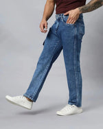 Retro Denim Jeans with 5 pockets-Blue-HBD25-30