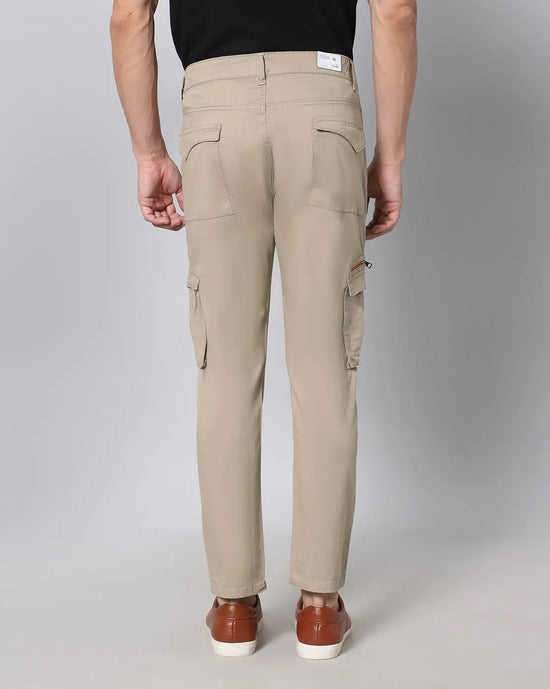 Ribbed Jogger Cargos with 6 pockets-Beige-HJC9111-32