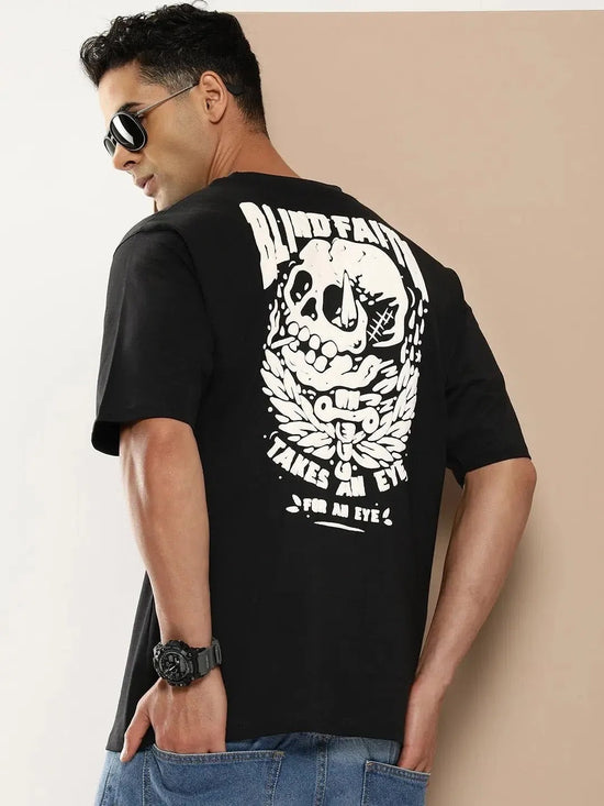 Difference of Opinion Black Graphic Oversized T-Shirt-DOOVR218BLK-S