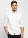 Men White Solid Shirt-RAYMONDSDOBBY-266-White