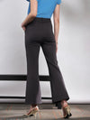 Women Dark Grey Knit Bell Bottom Pants