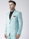 Hangup Men Standard Solid Men Formalwear-AquaBlazer