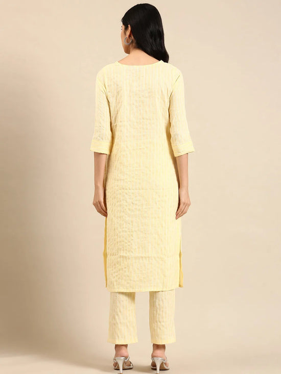 Women's Yellow Solid Kurta Set-SKC-791-Yellow