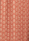 Dahlia 100% cotton floral curtain for living room - Room darkening - Rust - Pack of 1-230422015