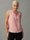 Women's Pink Striped Top-AE-10367-Peach