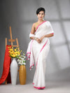 White Mul Cotton Soft Saree With Gota Patti Borders-MA62MCT33880008