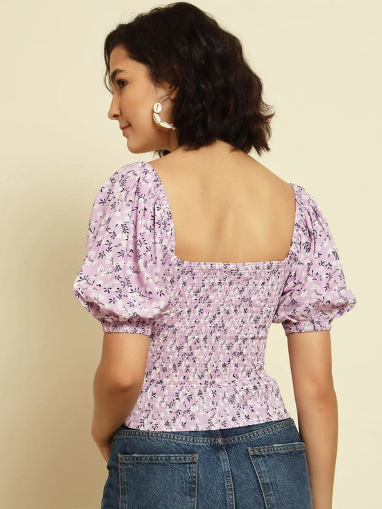 Lilac Floral Printed Top