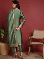 Ahika Polyester Ethnic motifs Green Indian Ethnic