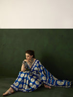 Saree Mall Women's Bhagalpuri  Blue Printed Designer Saree With Blouse Piece-12NTYA1204