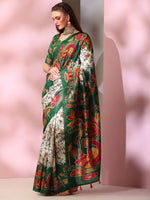 Saree Mall Women's  Blend Green Printed Designer Saree With Blouse Piece-SOFIA2004