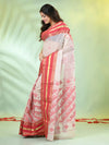 Off White Cotton Handwoven Saree With Ethnic Patterns-MA66CT431930006