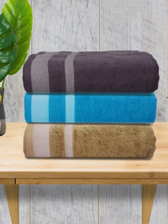 Athom Living Premium Cotton Bath Towel Pack of 3-PER-ADF