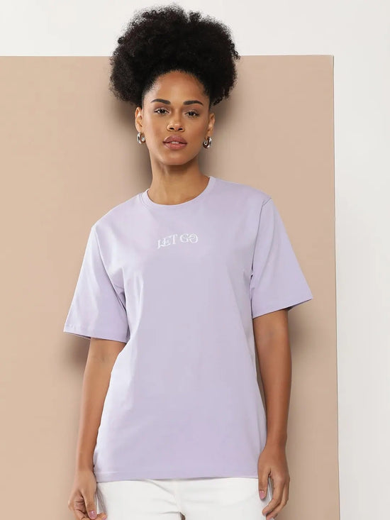 Difference of Opinion Purple Graphic Oversized T-Shirt