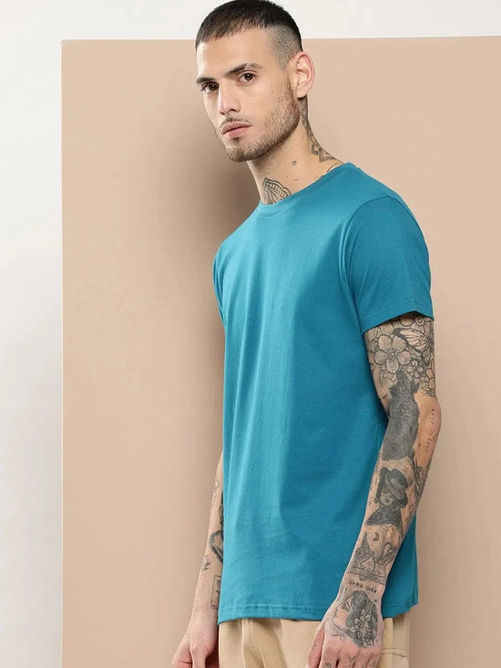 Difference Of Opinion Men's Blue Plain T-Shirt