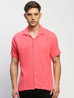 Men Pink Solid Shirt-LAVINIA-1636-Pink