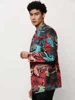 Men Multi Printed Casual Blazers-SOBLZ-083-7-Multi