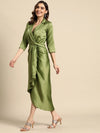 Shirt Dress With Front Drape-Tc0521Jml-S