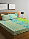 Home Sizzler 144TC Microfibre Neon Green Double Bedsheet With 2 King Size Pillow Covers