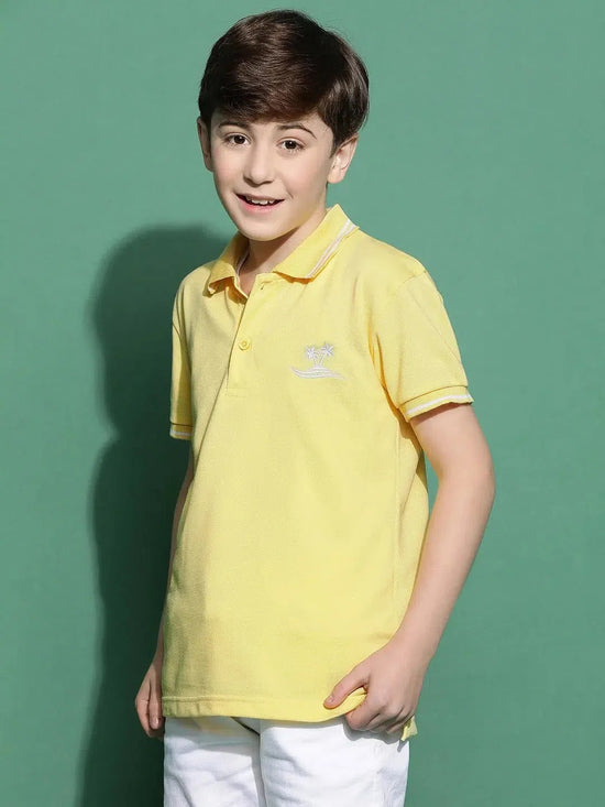 Lil Tomatoes Boys Cotton Polo T-shirt-GBT-S24-1409_LEMON_30