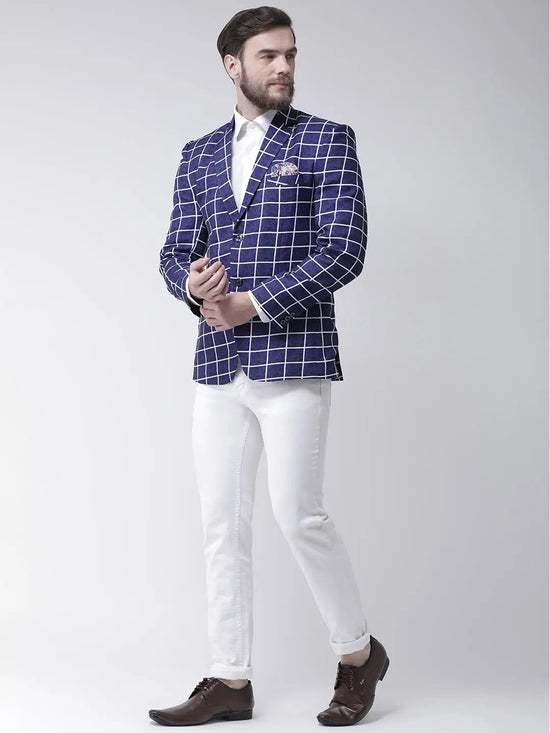 Hangup Men Standard Checkered Men Formalwear-D78CheckBlazer