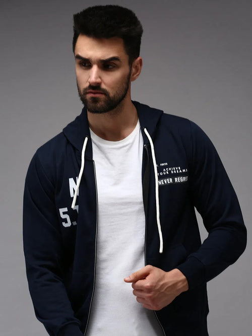 Men Blue Solid Sweatshirt-OTSS-23-Navyblue