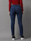 Women's Navy Blue Solid Slim Fit Denim Jeans-GZ-5180-Navyblue