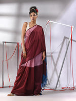 Maroon Half & Half Cotton Saree-MA55CT06440018