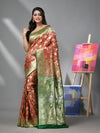 Red Silk Banarasi Saree With Zari Woven Floral And Paisley Designs-MA52BSL441050048