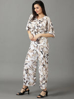 Women's White Printed Co-Ords-HQ-054-White