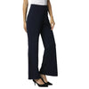 Smarty Pants Women's Polyester Lycra Slit Bell Bottom Navy Blue Formal Trouser