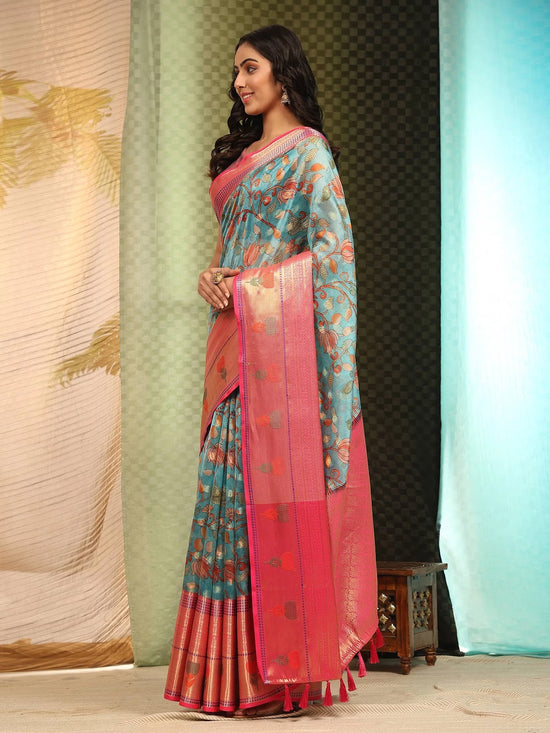 Refined Minimalist Drape Saree-SZ-DGLARA-BU-1927