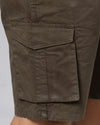 Solid Stretchable Shorts with 6 pockets-Brown