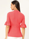 Veni Vidi Vici Coral Frilled Sleeve Top