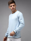 Men Blue Solid Sweatshirt-EX-2260-Blue