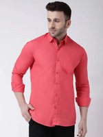 Hangup Men Slim Solid Shirts-CollarCherryShirt