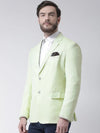 Hangup Men Standard Solid Men Formalwear-Green1LinenBlazer