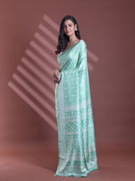 Light Green Silk Soft Saree With Texture Print-MA60BSL01400061