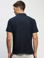 Men Navy Solid Shirt-AANYA-1684-Navyblue