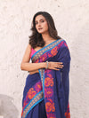 Blue Pure Cotton Soft Saree With Nakshi Border-MA54CT33440063