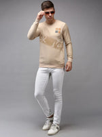 Men Beige Solid Sweatshirt-SCAW-37-Beige