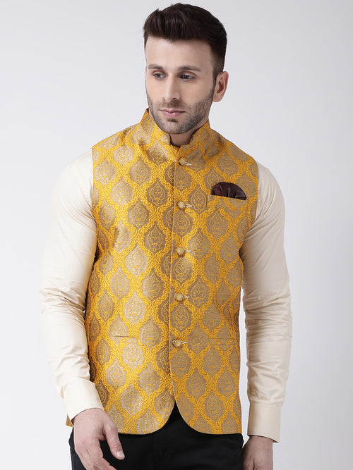 Hangup Men Standard Solid Men's Indian Wear-131AJacquardNehru