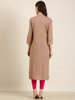 Women Mauve Solid Straight Kurta-UB-013-Mauve