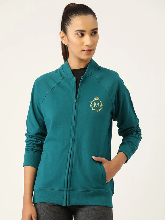 Front open Sweatshirt in Teal