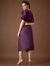 Front Twist Kaftan Dress in Purple Color