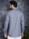 Men's Light Grey Solid Short Kurtas-KO-5037Light-Grey