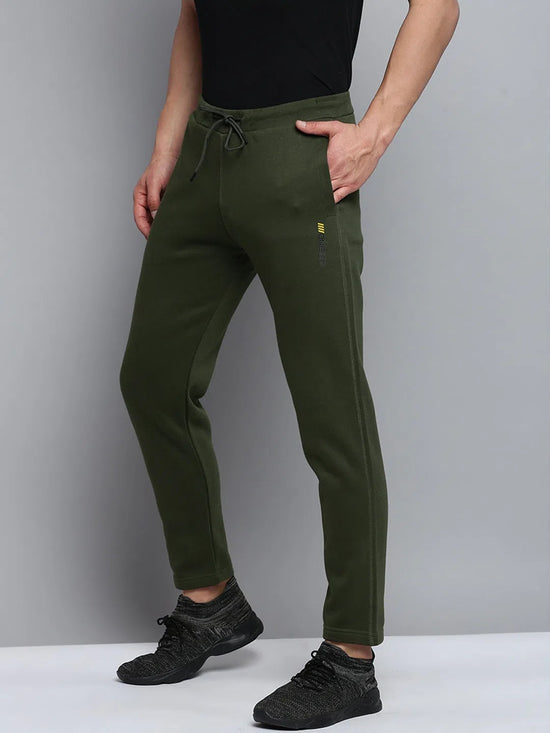 Men Green Solid Casual Track Pant-WG-985-Olive